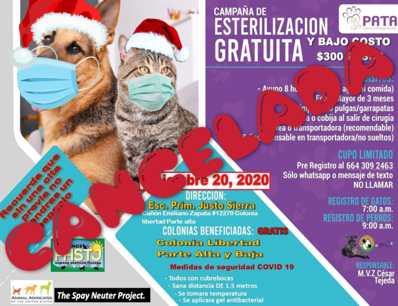 UPCOMING SPAY & NEUTER EVENT