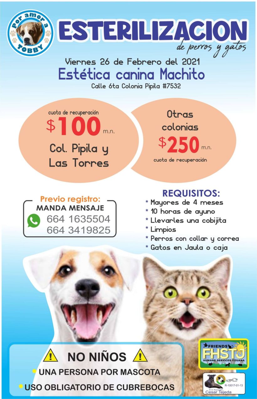 UPCOMING SPAY & NEUTER EVENT