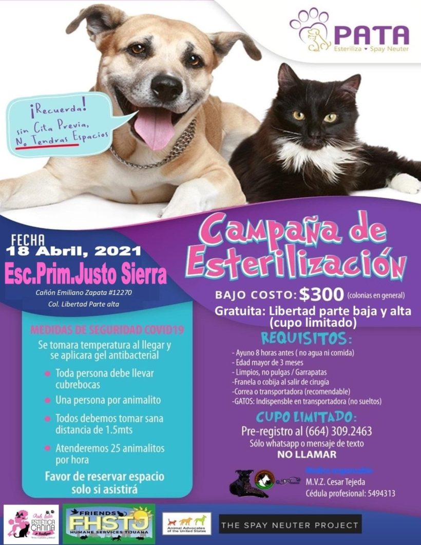 UPCOMING SPAY & NEUTER EVENT