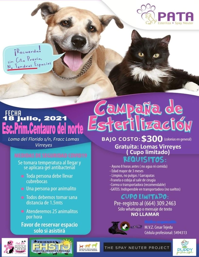 UPCOMING SPAY & NEUTER EVENT